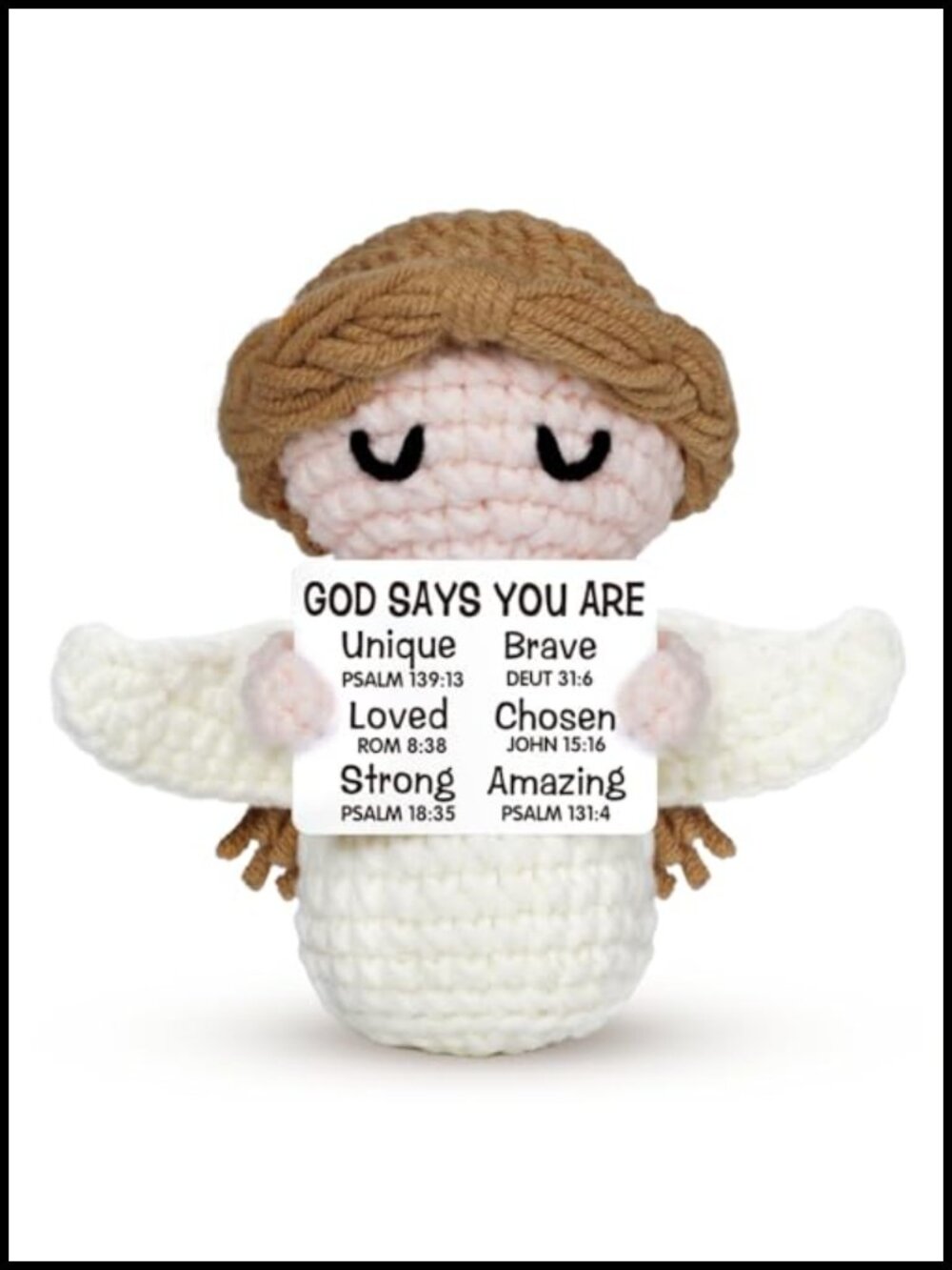 Crochet Angel Ornament with Bible Verse Card Christian Gift